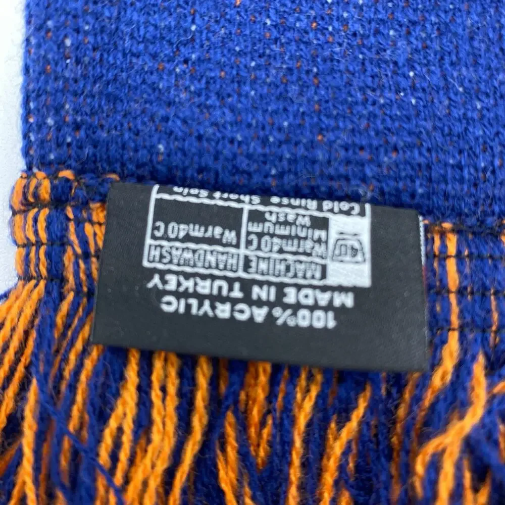 Wheaton College SCARF 65” Double Sided Acrylic‎ Orange/Blue stripes, SOFT Fringe